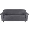 Smarcute 4 Seater Stretch Suede Soft Luxurious Fabric Sofa Cover Grey