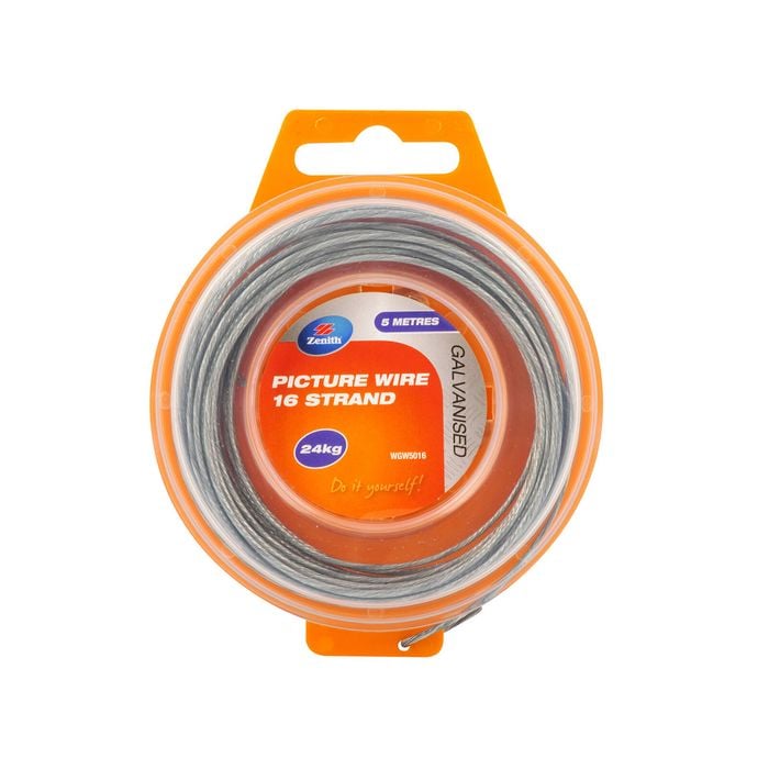 ZENITH 5m 24kg Galvanised Picture Hanging Wire 16 Strand