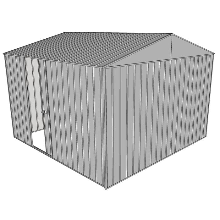 Build-a-Shed 3.0 x 3.0 x 2.3m Gable Single Sliding Side Door Shed - Zinc
