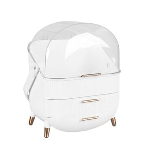 Makeup Storage Case Cosmetic Organiser White