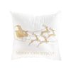 SOGA White Golden Sleigh Christmas Throw Pillow 45cm