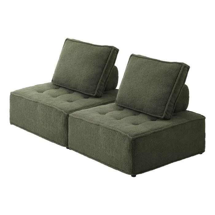 Oikiture 2PCS Modular Sofa Lounge Chair Armless