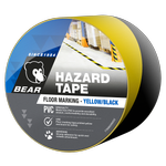 Bear 48mm x 30m Yellow and Black Hazard Tape