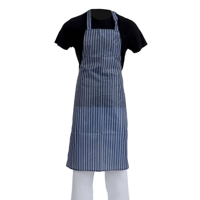 Whites Bib Apron Water Resistant Blue/white Stripe Commercial Kitchen Catering Hospitality