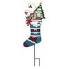 74cm Festive Blue Stocking Decoration Outdoor Stake