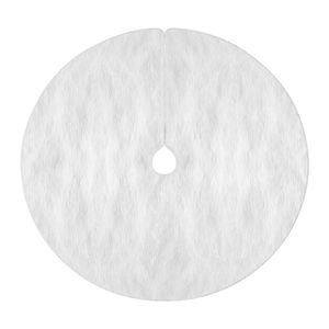 Jingle Jollys Christmas Tree Skirt 90cm Plush Xmas Fluffy Ornaments Decor White
