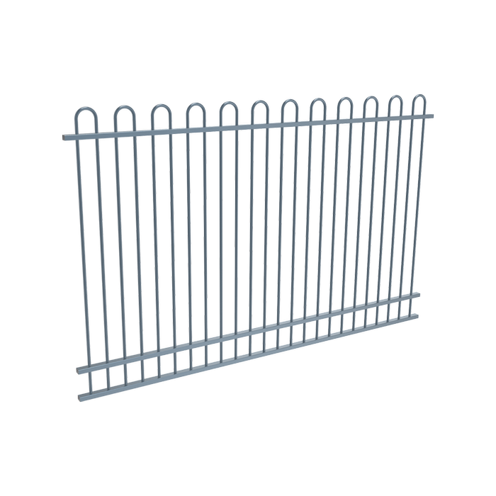 ProtectorAl 2400 x 1500mm Deep Ocean Aluminium Loop Top Pool Fence Panel With Mid Rail