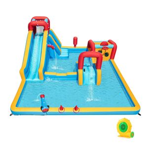 Costway Inflatable Water Park w/Boxing Post Target Game 680W Blower