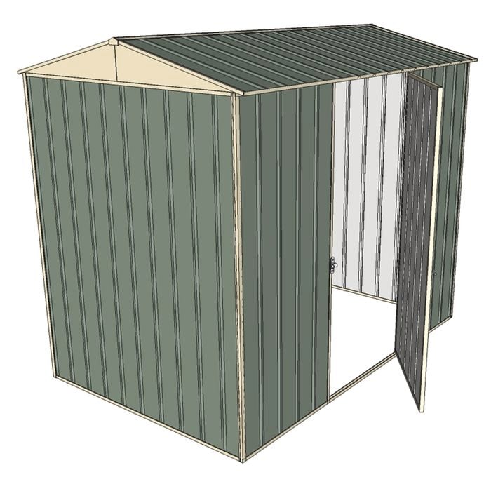 Build-a-Shed 1.5 x 2.3 x 2.3m Single Hinged Side Door Gable Shed - Green