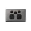 HPM LINEA Double Powerpoint With Extra Switch - Gun Metal / Black