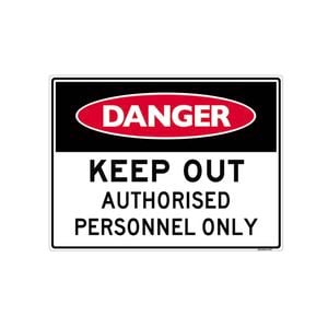 Sandleford 450 x 600mm Authorised Personnel Only Plastic Sign