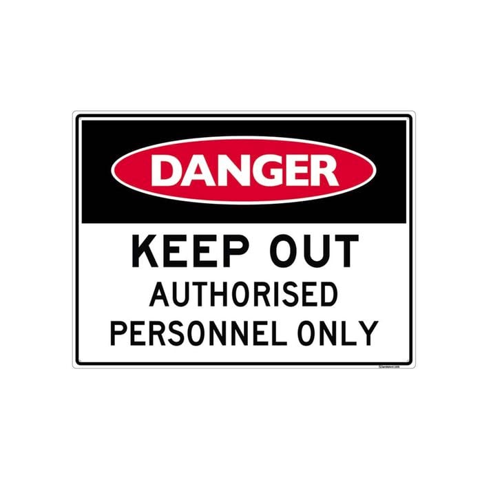 Sandleford 450 x 600mm Authorised Personnel Only Plastic Sign