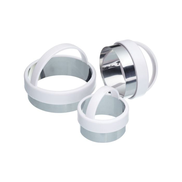 3pc Mastercraft Plastic Pastry Cutters Set - White