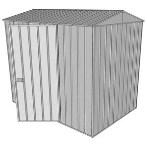 Build-a-Shed 1.5 x 2.3 x 2.3m Single Hinged Side Door Gable Shed - Zinc
