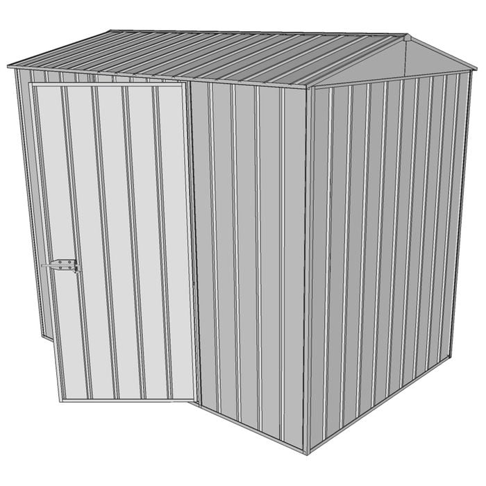 Build-a-Shed 1.5 x 2.3 x 2.3m Single Hinged Side Door Gable Shed - Zinc