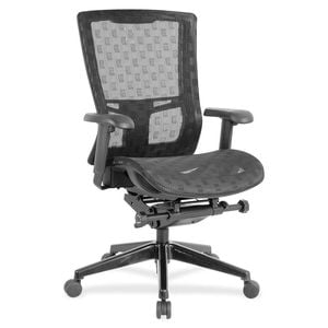 Lorell High-back Nylon Seat And Back Ergonomic Mesh Swivel Chair Black