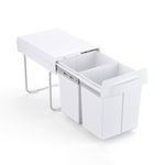 Practa 2 x 20L Base Mount Pullout Waste Bin