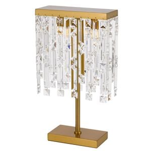 Telbix Cerone Modern Table Desk Lamp Light Metal Crystal Antique Gold Clear