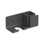 Todo Aluminium Alloy Hair Dryer Holder Caddy Wall Mount Shelf - Carbon Grey