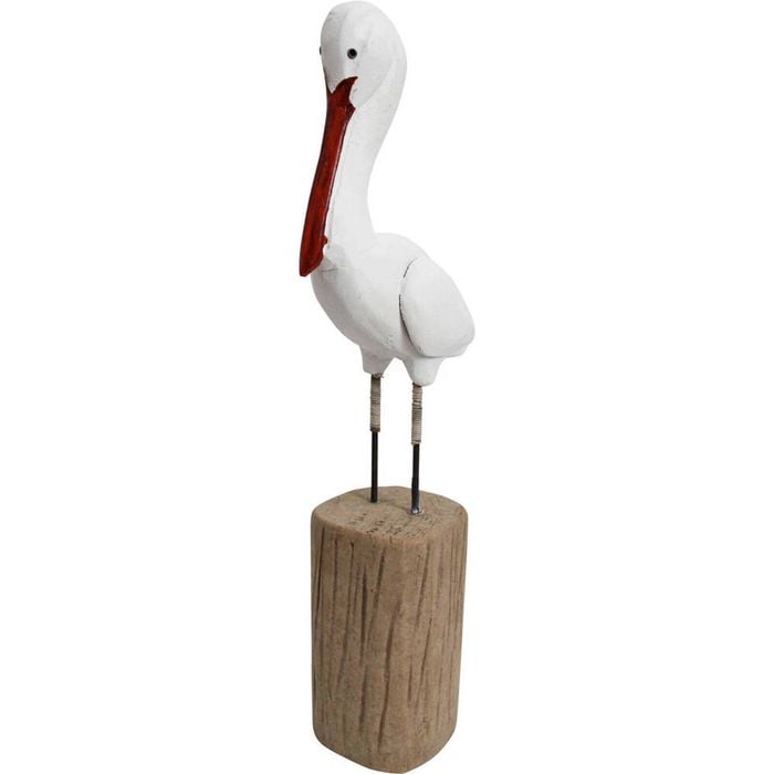LVD Pelican Drift Figurine Home/Garden Decor 41cm - White