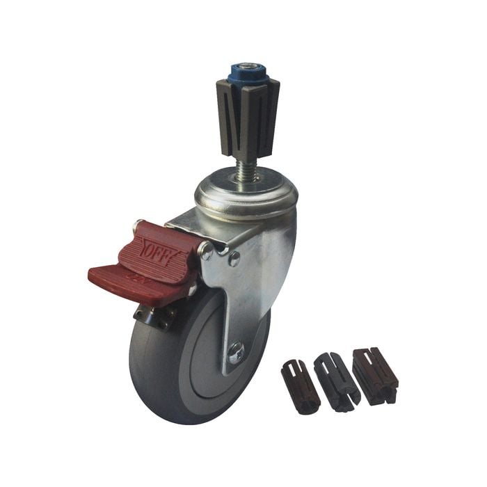 Easyroll 100mm 120kg Grey Castor Expander Kit With Brake