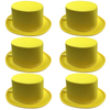 6x SATIN TOP HAT Costume Party Cap Fancy Dress Trilby Fedora One Size BULK Yellow