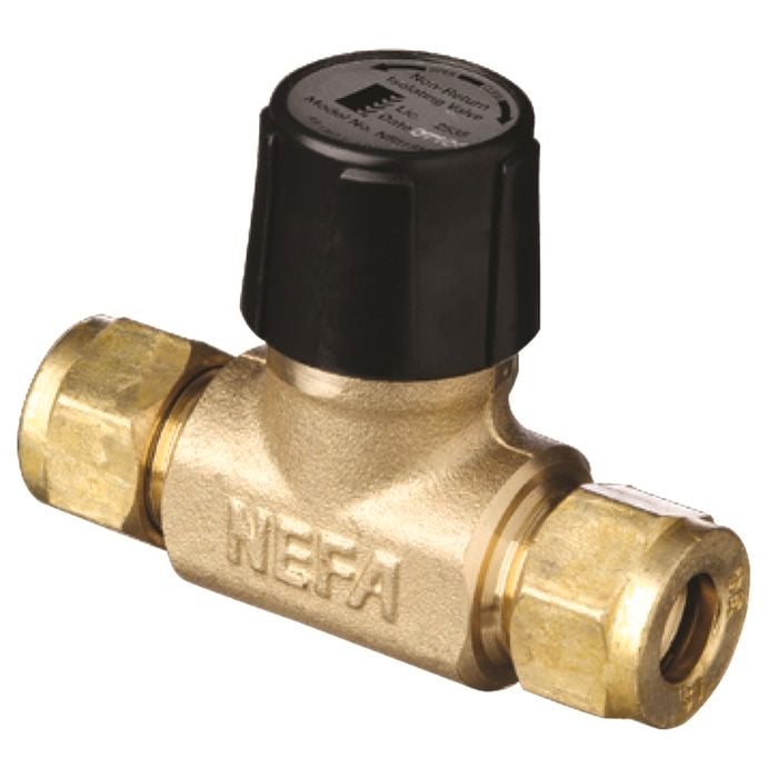 Nefa 15mm Male Non Return Isolating Valve