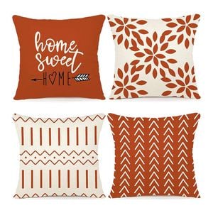 Catzon 4 Pcs Modern Throw Pillow Covers Geometric Flower Pattern for Couch