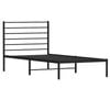 vidaXL Bed Frame Base Slat Bed with Headboard Black 106x203 cm King Single Size