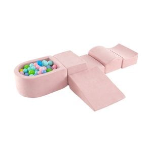 Costway 5pcs Kids Climbing Block Set Convertible Foam Couch Sofa - Pink