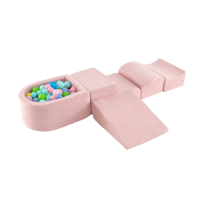 Costway 5pcs Kids Climbing Block Set Convertible Foam Couch Sofa - Pink