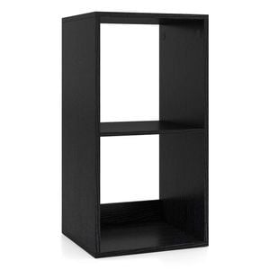 Costway 2-tier Storage Bookcase Open Display Shelf Black