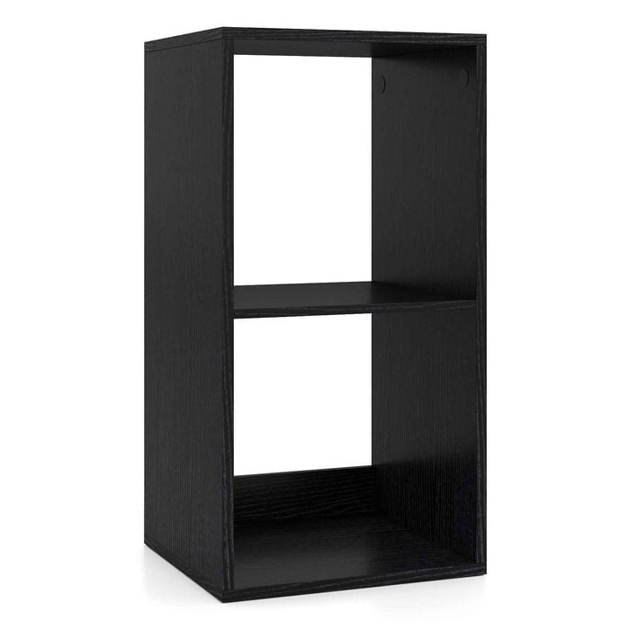 Costway 2-tier Storage Bookcase Open Display Shelf Black
