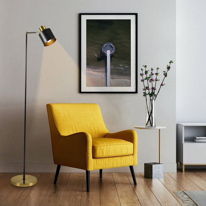 Brilliant 155cm Gold Black Ivy Floor Lamp