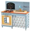 Costway Outdoor Kids Play Kitchen Wooden Cooking Playset W/blackboard Blue