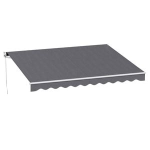 Instahut Retractable Folding Arm Awning Manual Sunshade 3.5m X 3m Grey