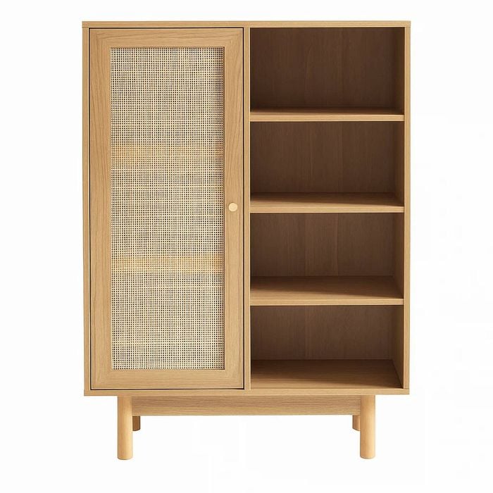 Foret Rattan Buffet Sideboard Cabinet Storage Cupboard Display Unit 80cm Oak
