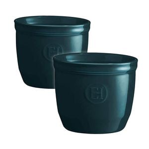 2PK Emile Henry 8cm Ceramic New Ramekin Dessert Dish Ocean Blue
