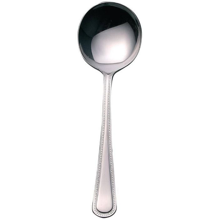 Olympia Soup Spoon Bead 18/0 Stainless Steel 12 Pack 170mm Commercial Catering Cutlery