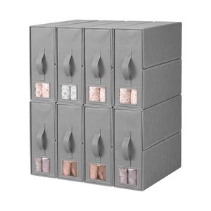 Artiss 8x Foldable Bed Sheet Organiser Box Set King Size Bedding Grey