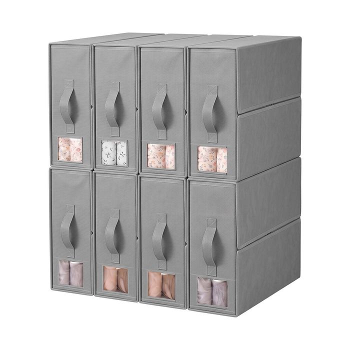 Artiss 8x Foldable Bed Sheet Organiser Box Set King Size Bedding Grey