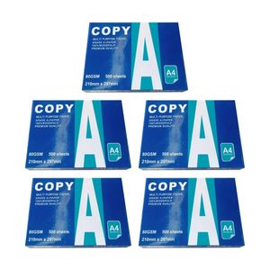 5pk Braz A4 Copy Paper 80gsm 500 Sheets Ream Office Stationery 210x297mm White