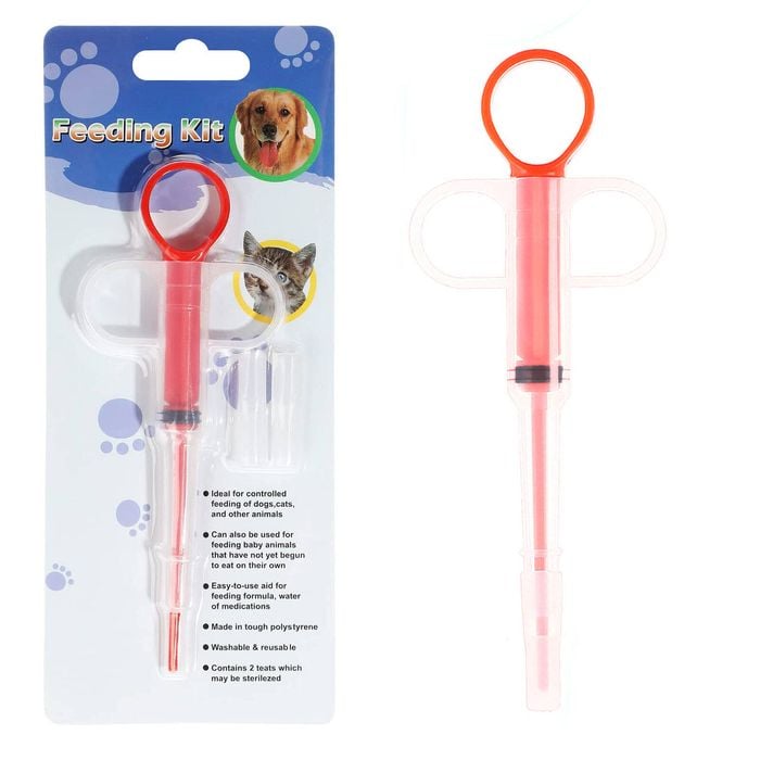 5-Pack 160mm Red Pet Pill Shooter - Soft Silicone Tip Feeder for Cats Dogs