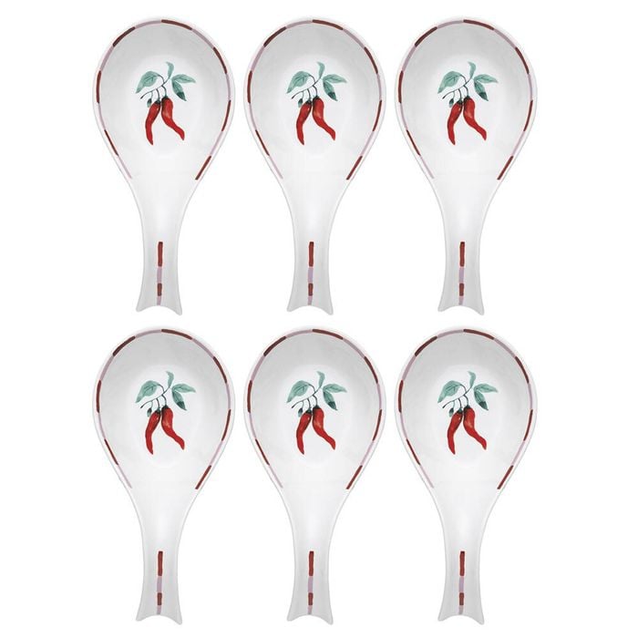 6PK Porto Cucina 22.5cm Porcelain Spoon Rest/Utensil Holder