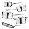 Nisbets Essentials Cookware Set Saucepan Stewpan & Frying Pan Pack of 5