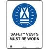 Pinnacle 400 x 300mm Poly Safety Vests Must Be Worn Sign