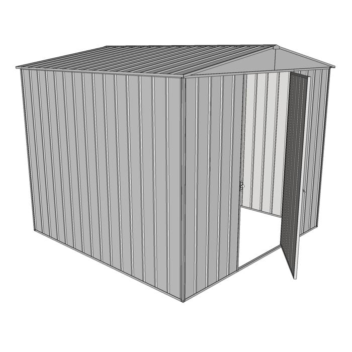 Build-a-Shed 2.3 x 2.3 x 2.3m Single Hinge Door Garden Shed - Zinc