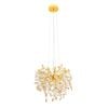 Telbix Molena Modern Pendant Hanging Lamp Light Aluminium Crystal Gold Amber Clear Gloss