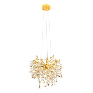 Telbix Molena Modern Pendant Hanging Lamp Light Aluminium Crystal Gold Amber Clear Gloss