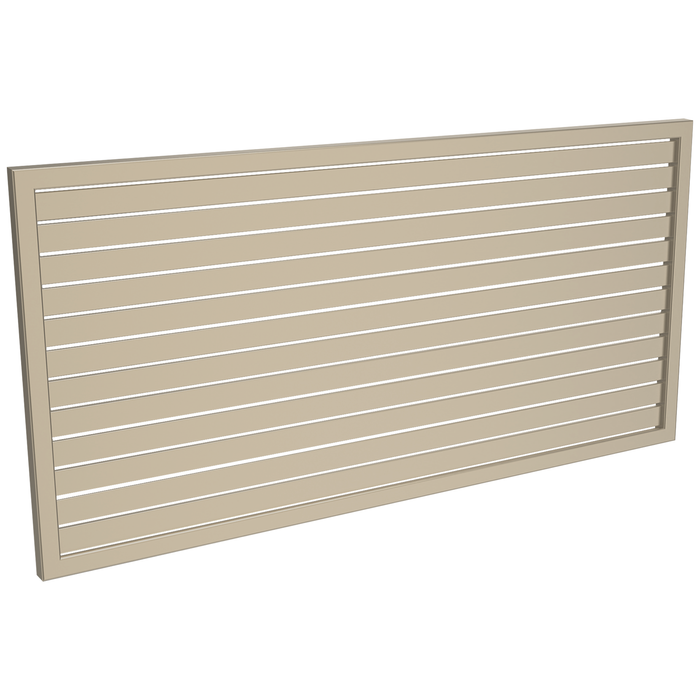 ProtectorAl 1001-2000W X 300-1000H Paperbark Aluminium Welded Slat Panel Horizontal 9mm Gap